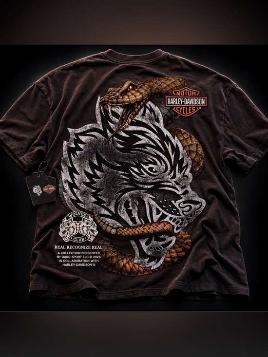 Darc Sport Other - Darc Sport x Harley-Davidson ‘The Snake & The Wolf’ Premium Tee - Size M - NWT